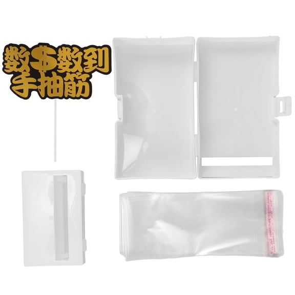 SEWOART White Plastic Money Box for Birthday Cake Pull and Practical Storage