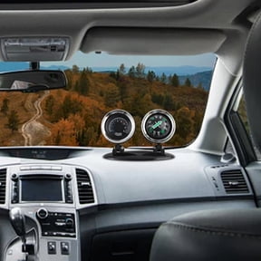 SEWOART Black Car Compass with Built-in Thermometer for Accurate Direction and Temperature Reading