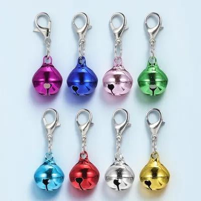 SEWOART 24Pcs Decorative Bell Shaped Keyrings Electroplated Key Accessories Assorted Color