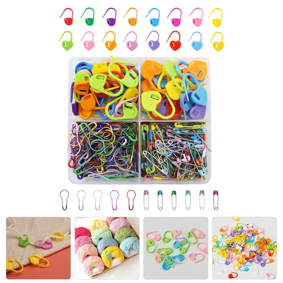 SEWOART Crochet Markers Set, Lightweight Assorted Color Clips for Knitting, Needlework, and Craft Projects