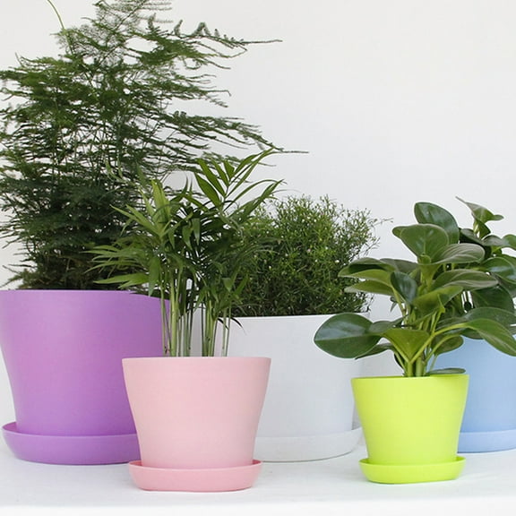 SEWOART 25Pcs Saucer Tray Round Plastic Flower Pot Drip Tray for Home Use