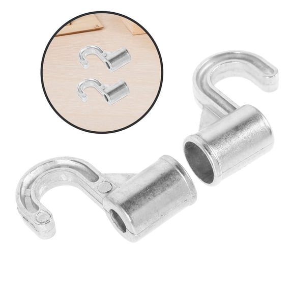 SEWOART 2Pcs Heavy Duty Aluminum Closet Hanger Connector Hooks Easy to Install Wall Mount Silver Metal Hooks for Home