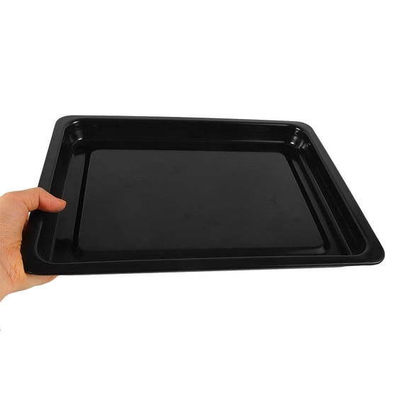 SEWOART 2Pcs Glossy Black Enamel Baking Trays Sturdy Oven Pans for Baking and Roasting