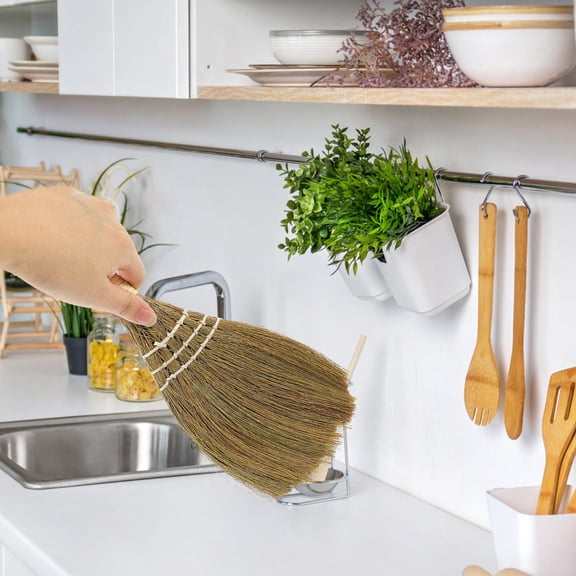 SEWOART 2-Pack Short Handle Desk Dust Brooms for Household, Car, Fan, Bookshelf Dust Cleaning and Removal