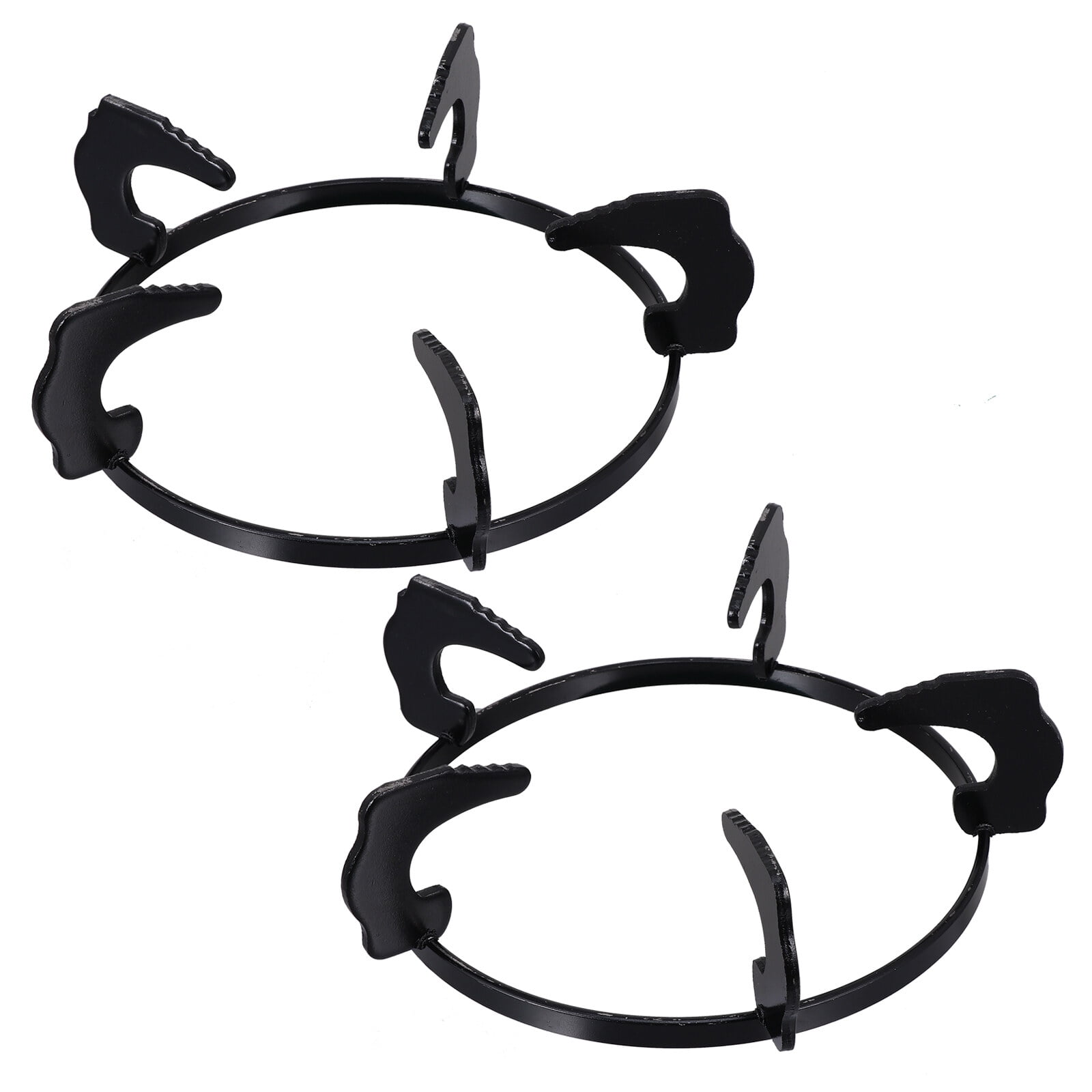 SEWOART 2Pcs Gas Stove Brackets Black Kitchen Stove Accessories with Beveling Stair Design