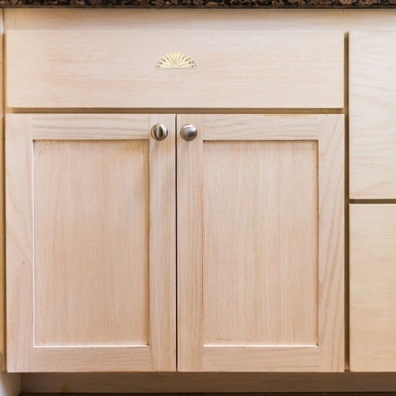 SEWOART 2Pcs Golden Brass Cup Pulls for Bathroom and Kitchen Cabinet Drawer Handles Replacement