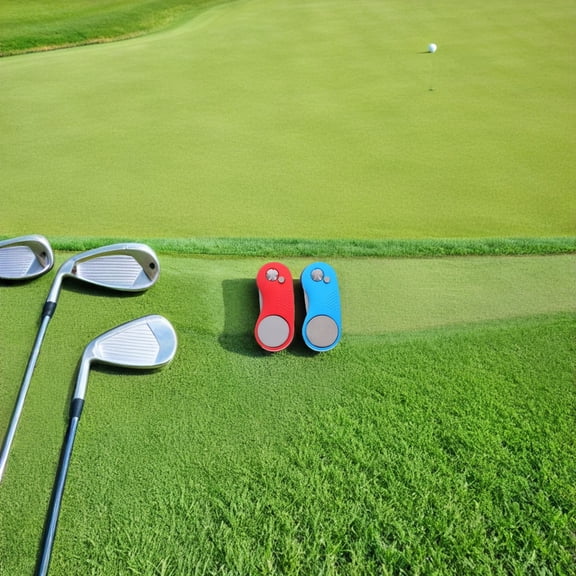 SEWOART 2Pcs Portable Foldable Golf Divot Tool with Spring Mechanism and Assorted Colors