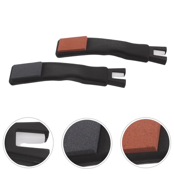 SEWOART 2pcs Portable Skate Edge Sharpener for Figure and Speed Skates Black