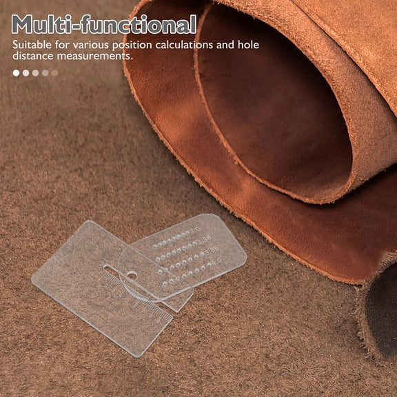 SEWOART 2Pcs Multifunctional Punch Distance Ruler Clear Acrylic Leathercraft Punching Plate for Sewing