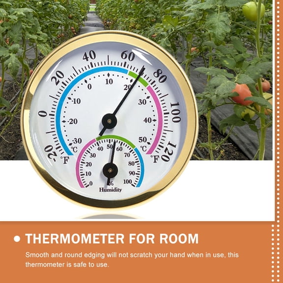 SEWOART 2Pcs Portable Thermometer for Room and Outdoor Golden Hygrometer Temperature Gauge