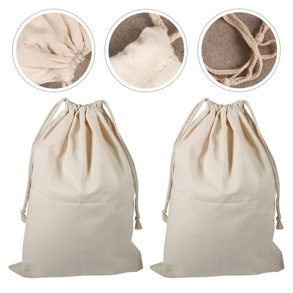 SEWOART Cotton Wash Bags Beige Rip-Resistant for Household Laundry 2Pcs