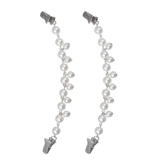 SEWOART 2-Pack White Resin Vintage Sweater Chains, Elegant Cardigan Clips, Stylish Neck Accessories for Women