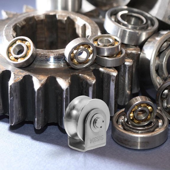 SEWOART 2Pcs Versatile Stainless Steel Pulley Wheel Smooth Running for Hanging Rail Track and Weight Lifting