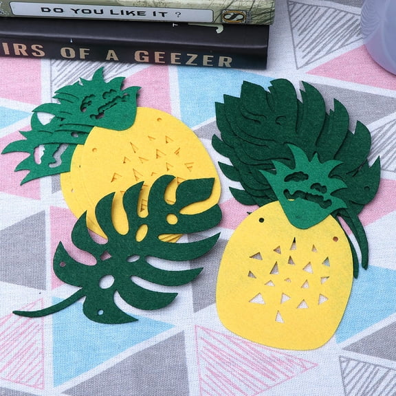 SEWOART 2-Pack Yellow Pineapple Garland Banner for Tropical Party Decorations, Hawaiian Luau, Beach Events and Celebration