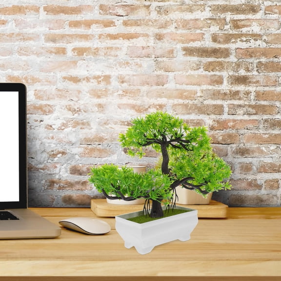 SEWOART 2-Pack Artificial Bonsai Trees Plastic Decorative Plants for Indoor Home and Office Decor