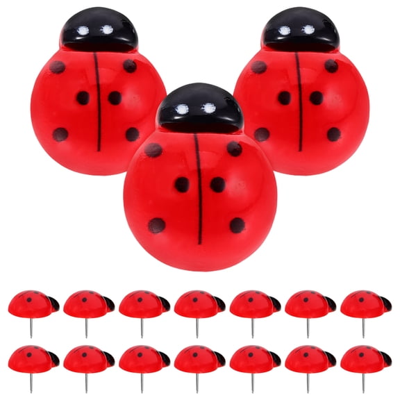 SEWOART 30-Pack Decorative Ladybug Push Pins for Home Office Cork Boards, Travel Maps, Bulletin Boards, and Craft Projects