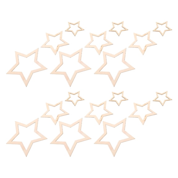 SEWOART 36Pcs Sturdy Wood Star Hoops for Crafting Macrame Hoop Floral Wreath and Home Decor