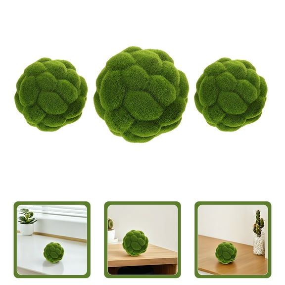 SEWOART 3pcs Decorative Orbs Hanging balls for Indoor Decor Landscape Arrangement Green