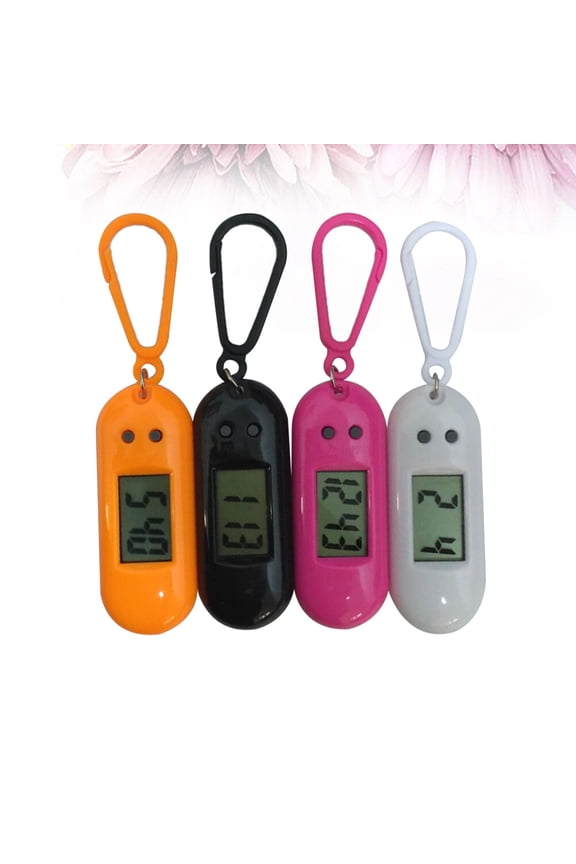 4Pcs Electronic Pocket Watch with Key Buckle Assorted Colors Portable and Accurate