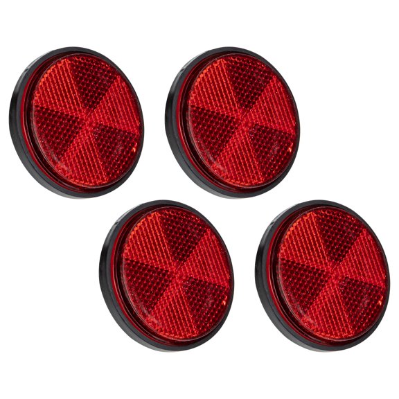 SEWOART 4Pcs Bike Reflective Tools Plastic Round Reflectors with Screw Mount for Bike and Touring Car