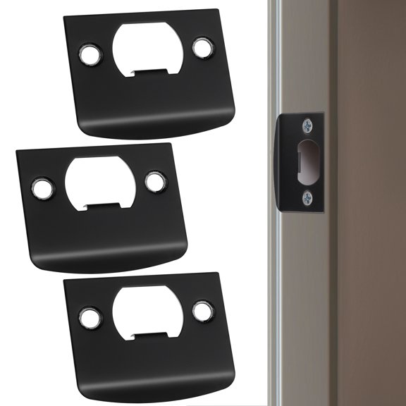 SEWOART Door Plate Sewoart Black Stainless Steel Reinforcement for Deadbolt Installation