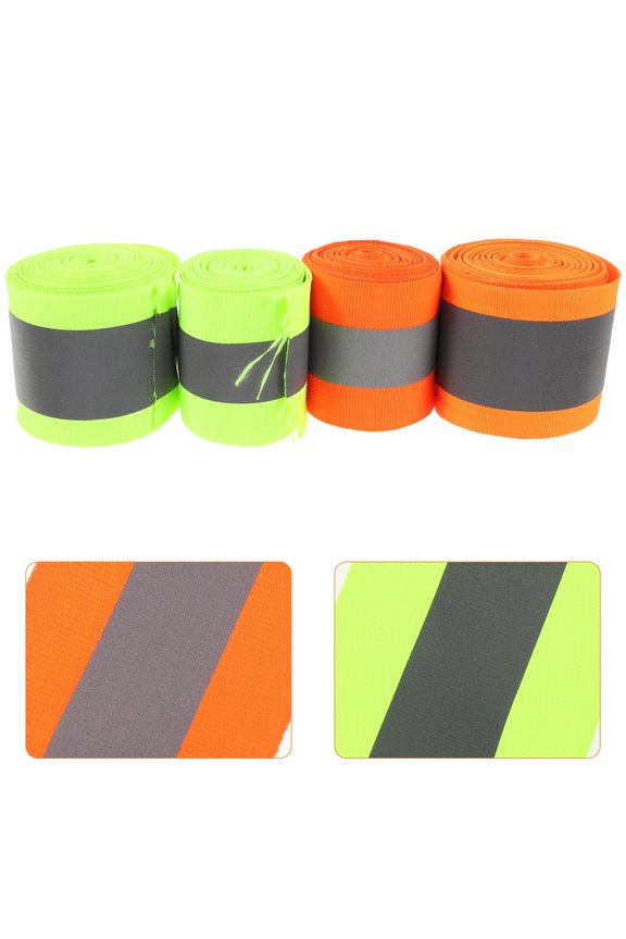 4Pcs Lightweight Fluorescent Reflective Tape for Outdoor Clothing and Industrial Safety