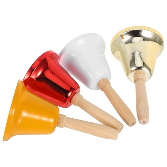 SEWOART 4-Pack Portable Metal Dinner Bells for Seniors, Loud Handheld Call Bells Ideal for Hotels, Homes, and Care Facilities