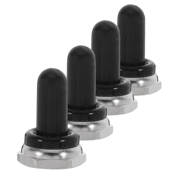 SEWOART 4Pcs Silicone Waterproof Toggle Switch Cover Cap Protective Dustproof Black