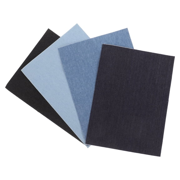 SEWOART 4Pcs Sticky Fabric Patches for Jeans Repair Multipurpose Denim Patch Kit for Clothes Bags