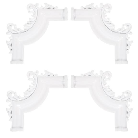 SEWOART 4Pcs White PVC Ceiling Molding Corner Panel Premade Wainscoting for Indoor Home Decoration
