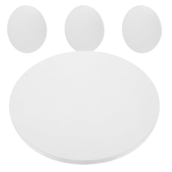 SEWOART 4Pcs White Round Cake Drum Boards Made with Sturdy Paper Material for Cake Serving