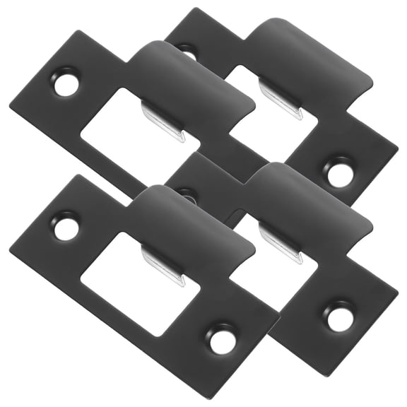 SEWOART 4Pcs Black Stainless Steel Door Hole Filler Plate Door Reinforcement