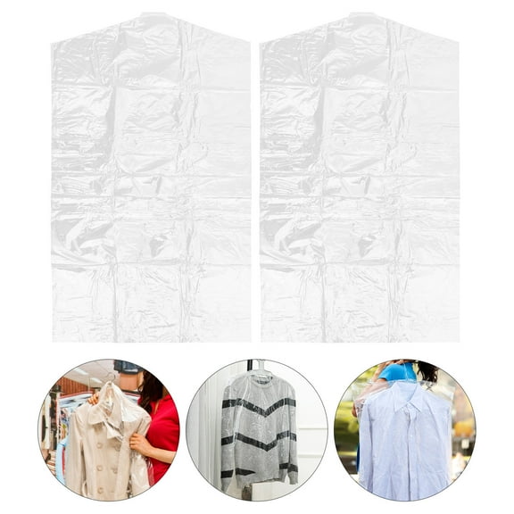 SEWOART 50Pcs Garment Cover Clothes Cover Transparent Plastic for Wardrobe Storage