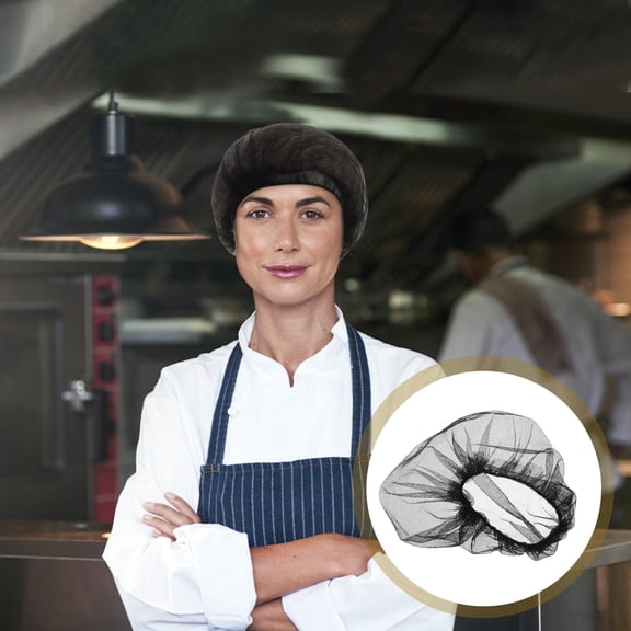 SEWOART 50Pcs Black Nylon Hair Wrap Net For Easy To Clean Use In Kitchen And Hospital