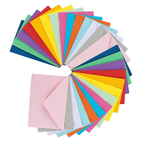 SEWOART 50pcs Card Envelopes Assorted Color Cardstock for Handwritten Letters Sealed Storage