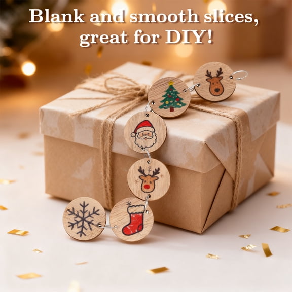 SEWOART 50-Pack Round Wooden Discs for Birthday Calendar, Home Decor, Family Reminder Board, Assorted Colors Craft Supplies