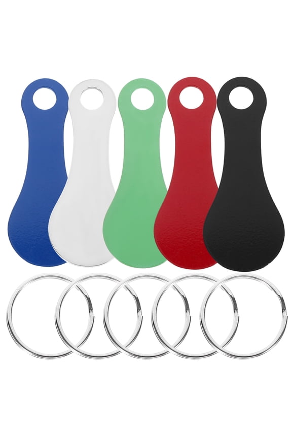 5-Pack Metal Shopping Cart Tokens Keychain Set, Assorted Colors, Compact Lightweight Key for Easy Access