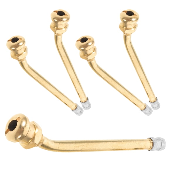 SEWOART 5Pcs Truck and Tractor Tubeless Tire Valve Stems Brass Material Golden Color for Automotive Use