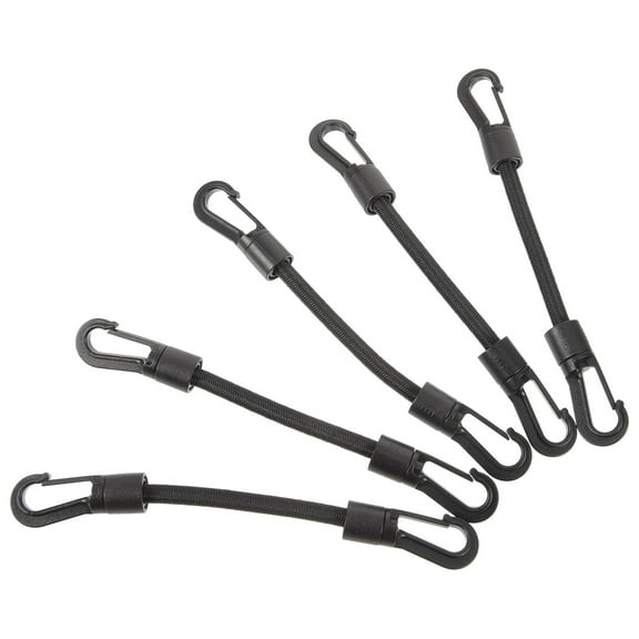 SEWOART 5Set Stainless Steel Bungee Cord Hooks Black POM Rubber Tie Down Outdoor Camping