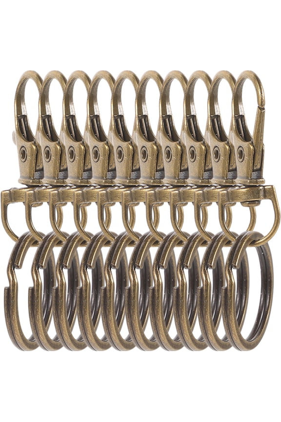 60Pcs Golden Zinc Alloy Keychain Buckles Sturdy Holder for Keys and Tags