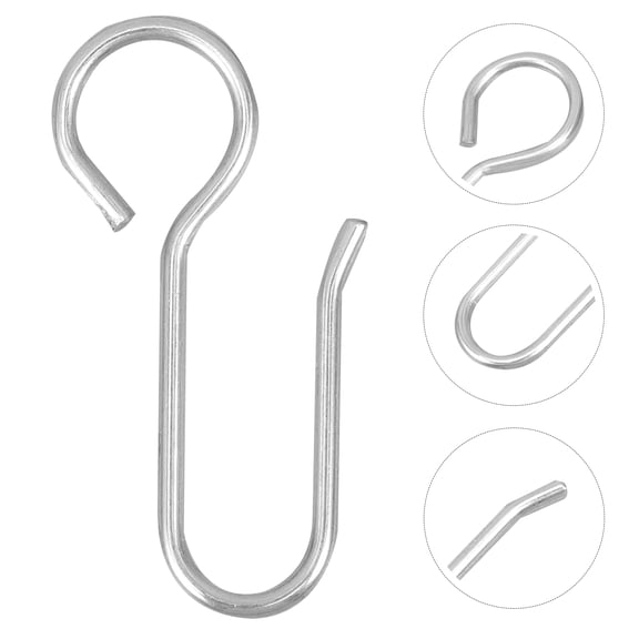 SEWOART Steel Curtain Hooks Silver for Home Drapes Easy Installation 60Pcs