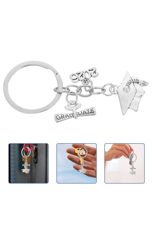 6Pcs Unique Graduation Cap Keychains for 2026 Senior Commencement Tokens