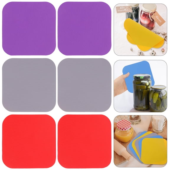 SEWOART 6Pcs Rubber Jar Opener Gripper Pads Non Skid Mat for Home Kitchen Use with Assorted Colors