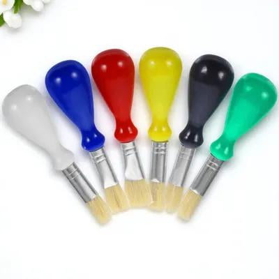SEWOART 6Pcs Bulk Paint Brushes Plastic Assorted Color Cleaning with Soap and Water for Christmas Back to School
