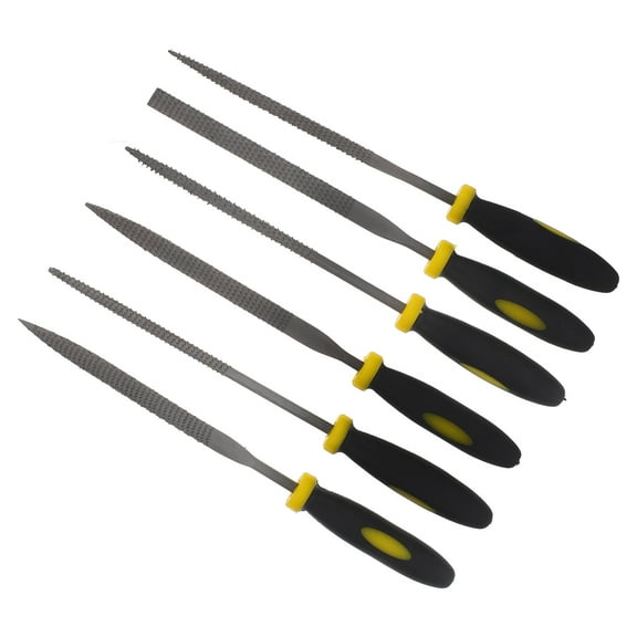 SEWOART 6Pcs Wood Rasp File with Comfortable Handle for Controlled Strokes and Strong Durability Black