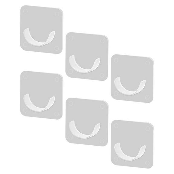 SEWOART 6Pcs Adhesive Curtain Rod Holders for Bathroom Use No Drilling ABS Transparent