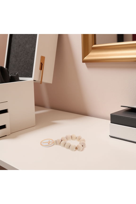 6Pcs Small Wooden Rosary Beads with Crucifix Pendant and Elegant Organza Pouch for Baptism Keepsake