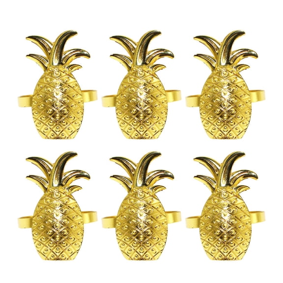SEWOART 6Pcs Decorative Pineapple Napkin Rings Metal Cuffs for Tsgiving Christmas Table Use