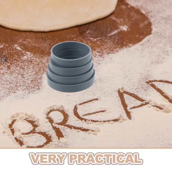 SEWOART 8Pcs Silicone Rolling Pin Thickness Guide Bands Adjustable Pastry Dough Spacers Dark Grey
