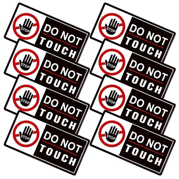 SEWOART Self-Adhesive Warning Decals 8Pcs Black for Factory Equipment